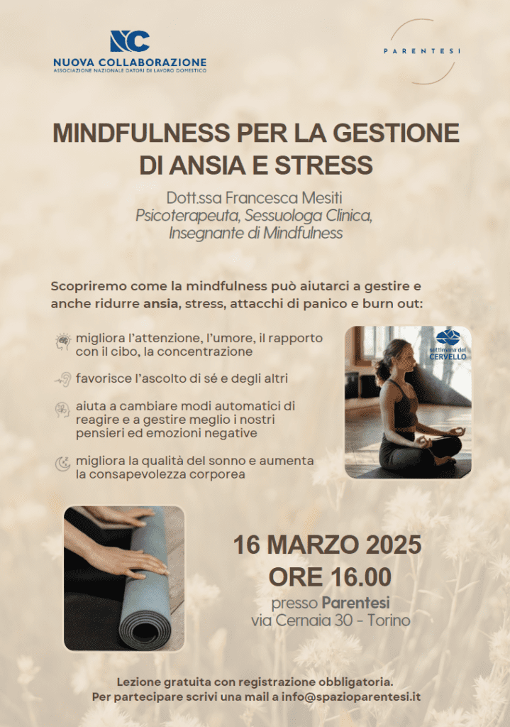 Mindfulness per la gestione di ansia e stress